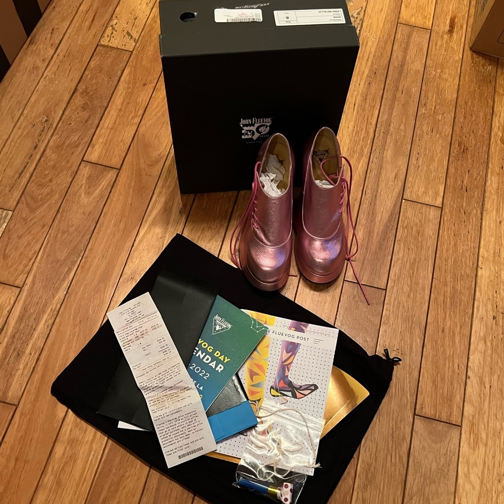 Pink Metallic Fluevog Grand National Shoe 50th Anniversary Limited Editi…